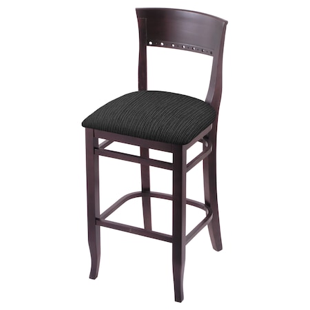 Holland Bar Stool Co 30" Bar Stool, Dark Cherry Finish, Graph Coal Seat 316030DC018